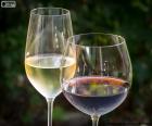 Beyaz ve kırmızı şarap cam